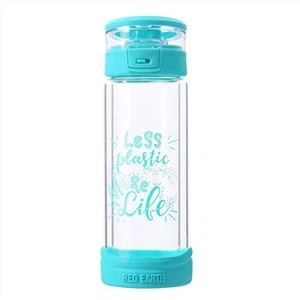 Slim Portable Eco Friendly Glass Water Bottle